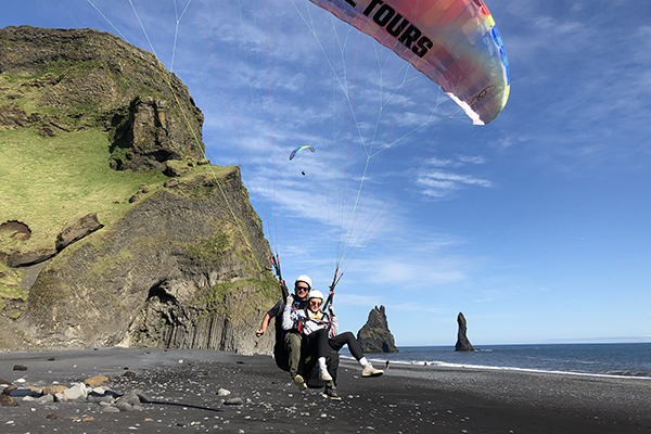 Tandem Paragliding in Vík, Iceland.